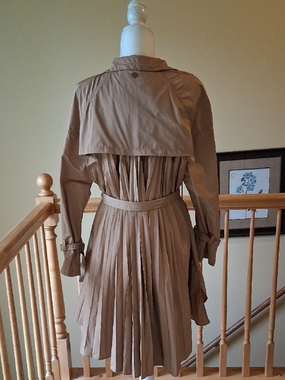 Twin-Set Women's Camel Trench Utility Rain Coat with Belt And Front Pockets